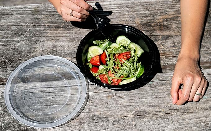 Meal Prep Container Reusable with Lids [25 Set- 24oz] Round Ideal-Food Prep Containers, Food Storage Bento Box | Stackable | Microwave | Dishwasher | Freezer Safe.
