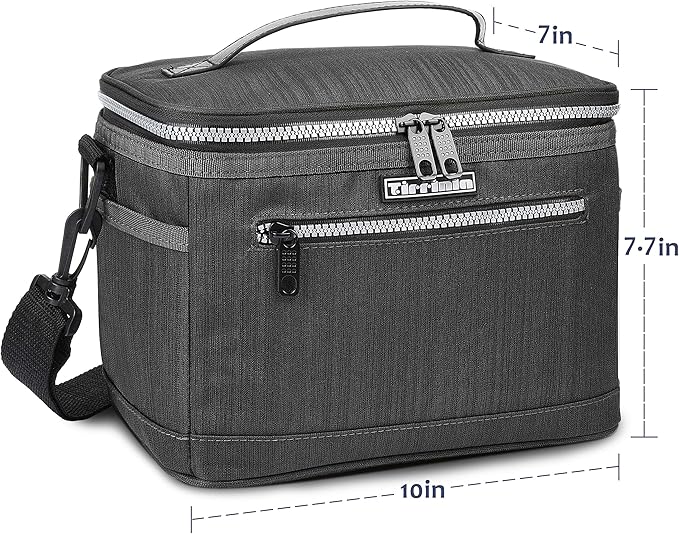 Tirrinia Insulated Lunch Box for Men/Women, Leakproof Lunch Bag for School Work, Large Lunch Tote Kids Boys Girls Back to School, Soft Reusable Cooler Office Picnic Beach Camping with Shoulder Strap