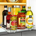 LYNK PROFESSIONAL® Pull Out Spice Rack Organizer for Inside Kitchen Cabinets - 12-3/8 inch Wide - Slide Out Drawer – Chrome Sliding Spice Cabinet Organization Shelf Racks - 1 Tier