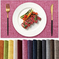 KXN Placemats Set of 6, Dual-Layer Thickened Faux Linen Table Mats, Heat Resistant & Wrinkle-Free, Machine Washable Cloth Place Mats for Kitchen Dining Indoor Outdoor (Pink)
