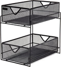 Mind Reader Accessory Organizer, Supply Storage, Makeup, Crafts, Kitchen, Metal Mesh, 8.25"L x 12.5"W x 12.5"H, Black