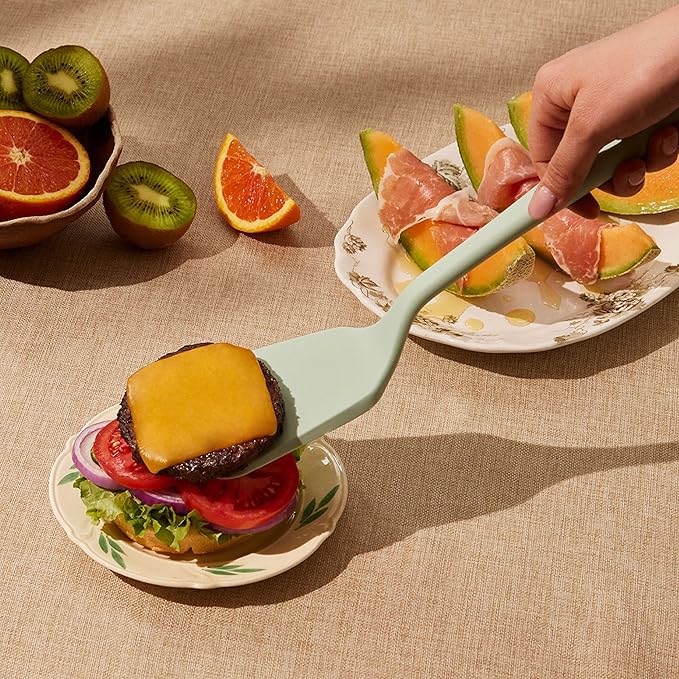 GIR: Get It Right Silicone Turner - Non-Stick Heat Resistant Silicone Spatula Turner for BBQs & Cookouts - Lifts, Flip, and Transfer Food Items - 13 Inch, Navy