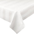 Luxury Table Protector Pad, 2 in 1 Table pad + Great Looking Tablecloth - Heat Resistant, Spill & Stain Proof - Flannel Backing (54x144, White - Silk Stripe)