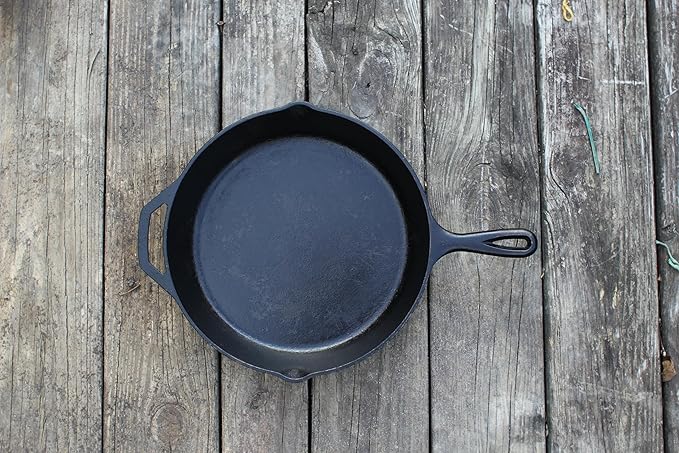 Lodge 12 Inch Cast Iron Pre-Seasoned Skillet – Signature Teardrop Handle - Use in the Oven, on the Stove, on the Grill, or Over a Campfire - Black