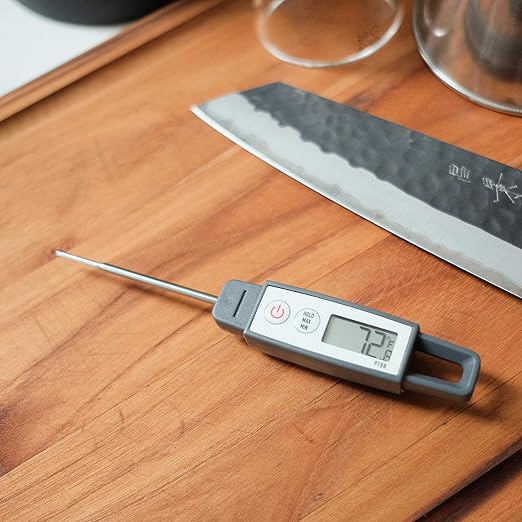 Lavatools PT09C Super-Quick Commercial Grade Digital Thermometer for Cooking, Meat, Candy, Candle, Liquid, Oil, 3" Compact Probe, Splash Proof, °C/°F Toggle, Hold Function - Sesame