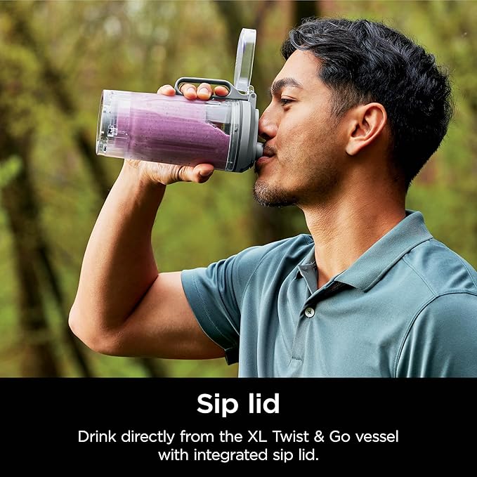 Ninja Blast Max, Portable Blender + Twist & Go, Personal Smoothie, Blend, Ice Crush, 3 Programs, Cordless, 22 oz removable Vessel, Dishwasher Safe, Leakproof, Silver, BC251SL