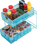 Mind Reader Accessory Organizer, Supply Storage, Makeup, Crafts, Office, Kitchen, Metal Mesh, 8.25"L x 12.5"W x 12.5"H, Blue