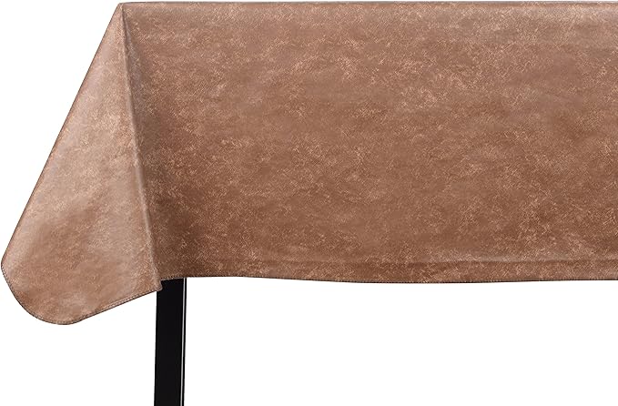Yourtablecloth Heavy Duty Vinyl Rectangle or Square Tablecloth – 6 Gauge Heavy Duty Tablecloth – Flannel Backed – Wipeable Tablecloth with Vivid Colors & Many Sizes 52 x 70 Camel Print