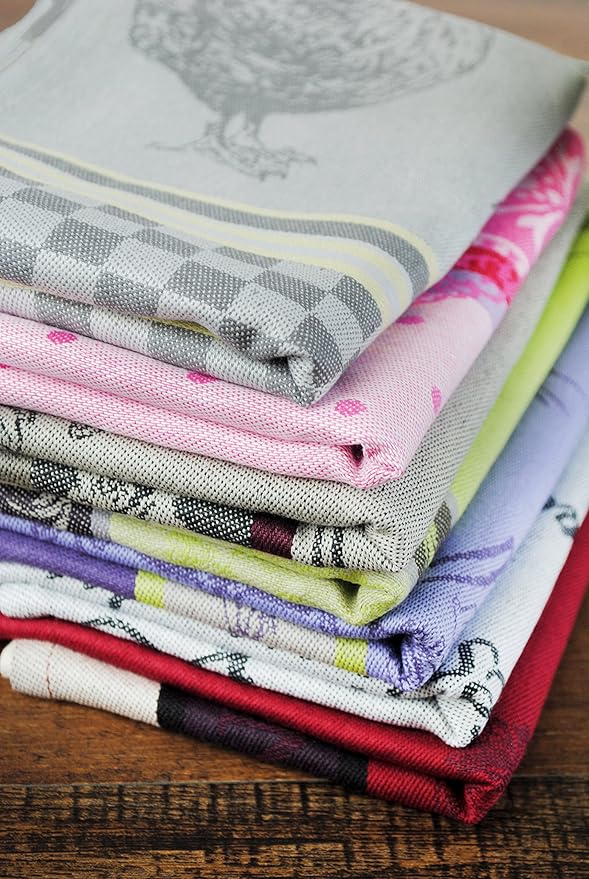 DII Cotton French Jacquard Dish Towels, Set of 3, Decorative Tea Towels for Everyday Kitchen Cooking and Baking-French Macaroons