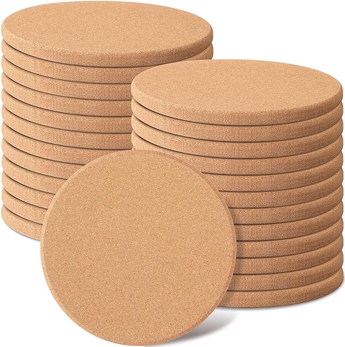 16 Pack Thick Cork Trivets - 8 Inch Heat Resistant Multifunctional Cork Board Hot Pads for Table & Countertop