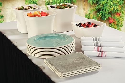 Carlisle FoodService Products Grove Reusable Plastic Plate Square Plate with Rim for Home and Restaurant, Melamine, 8.5 Inches, Smoke