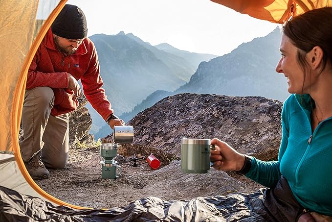 STANLEY Perfect Brew Pour Over | Manual Single Cup Coffee Maker | Drip Coffee Maker with Reusable Filter | Easy Clean Stainless Steel | BPA-Free | Hammertone Green