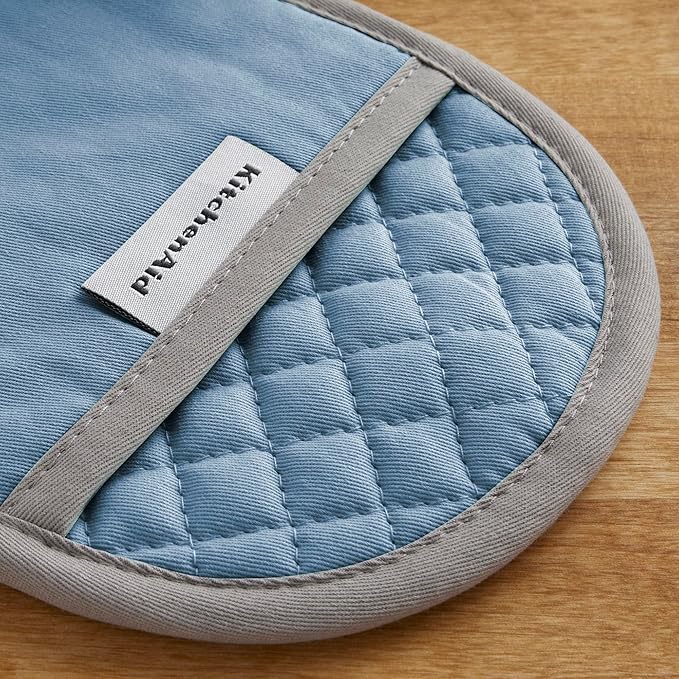 KitchenAid Asteroid Pot Holder 2-Pack Set, Blue Velvet, 6.5"x10"