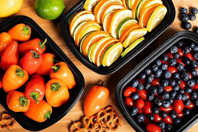 Meal Prep Container Reusable with Lids [25 Set] 24oz. Ideal-Food Prep Containers, Food Storage Bento Box, Portion Control | Stackable | Microwave | Dishwasher | Freezer Safe