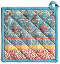 Maison d' Hermine Pot Holders 100% Cotton Heat Resistant Potholders 8" x 8" Hot Pads with Loop BBQ, Cooking, Baking, Grilling, Kitchen, Handling Hot Pans Spring/Summer (Pack of 1, Marquise)
