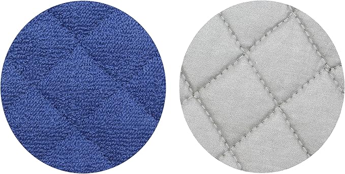 Cotton Pot Holders Cotton Made Machine Washable Heat Resistant Everyday Kitchen Basic Terry Pot Holder, Hot Pads, Trivet for Cooking and Baking Set of 4 (Dark Blue)