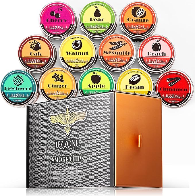 Wood Chips for Cocktail Smoker & Whiskey Smoker 12 Flavors Natural Wood Chips, Husband Father's Gift Smoke Gun Cocktails Drinks Food
