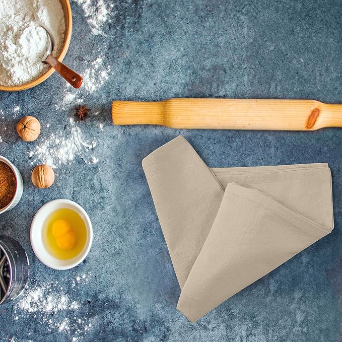 ROYALE LINENS Flour Sack Towels – 24 Pack 33x38 Inch Natural Kitchen Dish Towels – 100% Cotton Tea Towels for Bread Proofing, Cheese Straining, Baking, Cleaning, Drying, Embroidery, Multipurpose Use