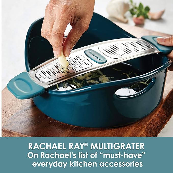 Rachael Ray 47901 Multi Stainless Steel Grater, Agave Blue