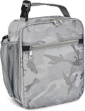 Insulated Lunch Bag, Leakproof Portable Lunch Box for Women Men Boys Girls, Large Capacity Cooler Bag for Office School Camping Hiking Outdoor Beach Picnic (Camo Grey)