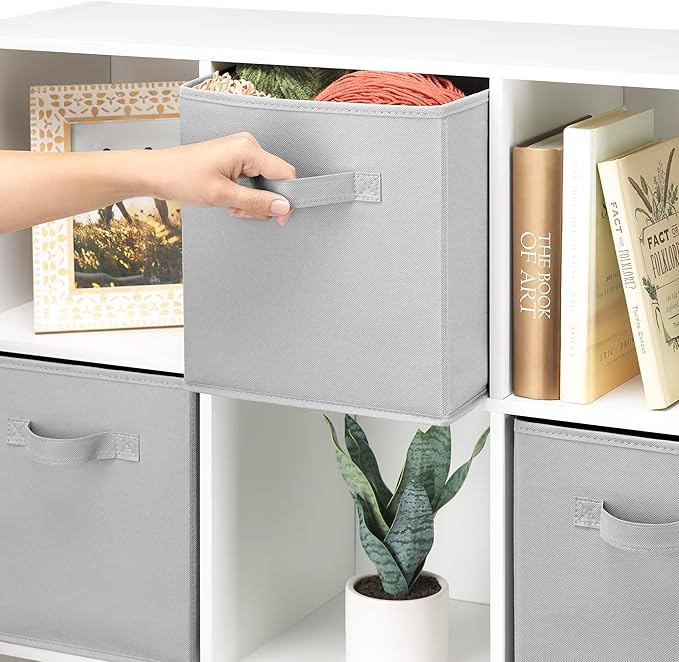 Whitmor Collapsible Cubes - 10.5 x 10.5 x 11 inches - Gray - Set of 4