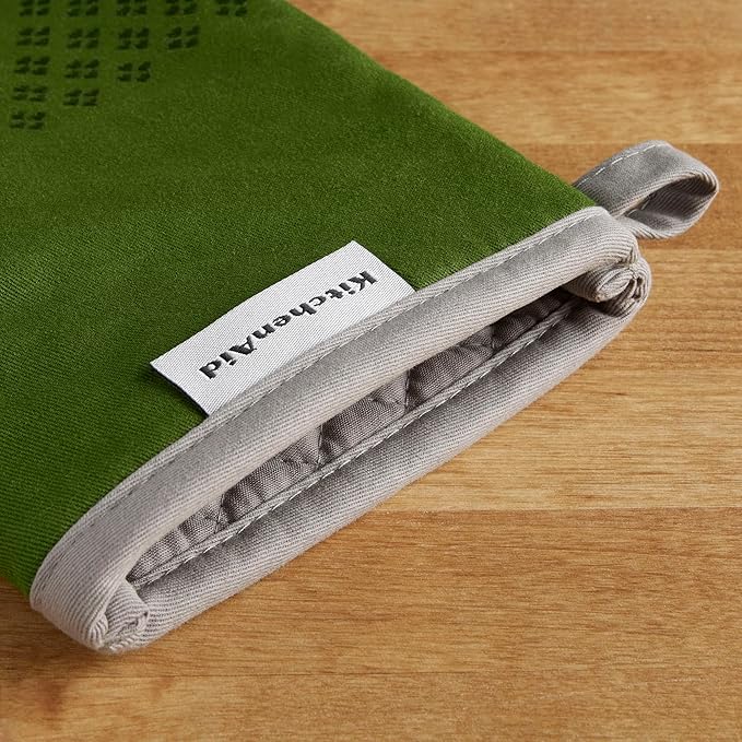 KitchenAid Asteroid Oven Mitt Set, 7"x12.5", Matcha Green, 2 Piece