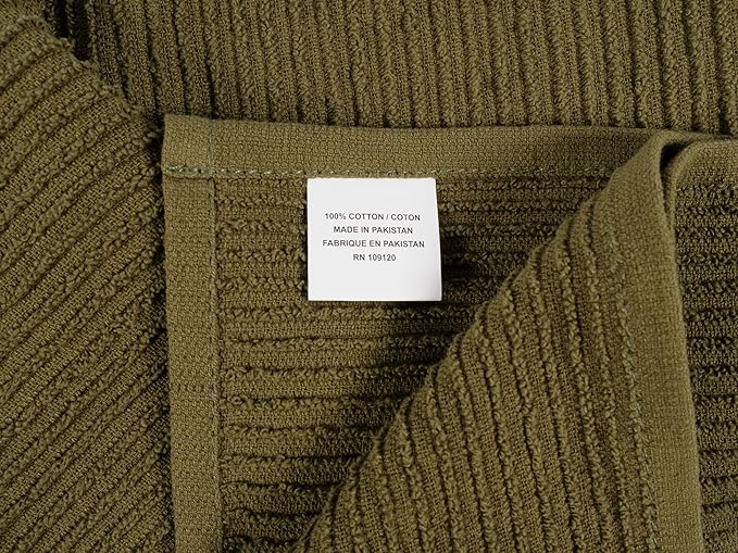 KAF Home Premium Kitchen Towels (18" x 28"), Large 100% Cotton, Flat & Terry Absorbent Dish Towel Set (Olive, 18 x 28-6 Pack)