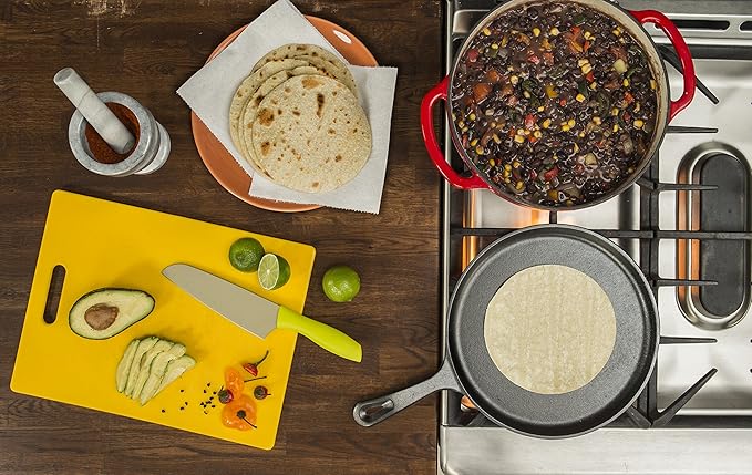 Lodge 3 Quart Enameled Cast Iron Dutch Oven with Lid – Dual Handles – Oven Safe up to 500° F or on Stovetop - Use to Marinate, Cook, Bake, Refrigerate and Serve – Island Spice Red