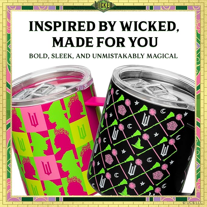 Dragon Glassware x Wicked 12 oz Stainless Steel Camp Mug with Lid - Insulated Camping Mug for Coffee, Tea, Matcha, Hot Beverages - Black