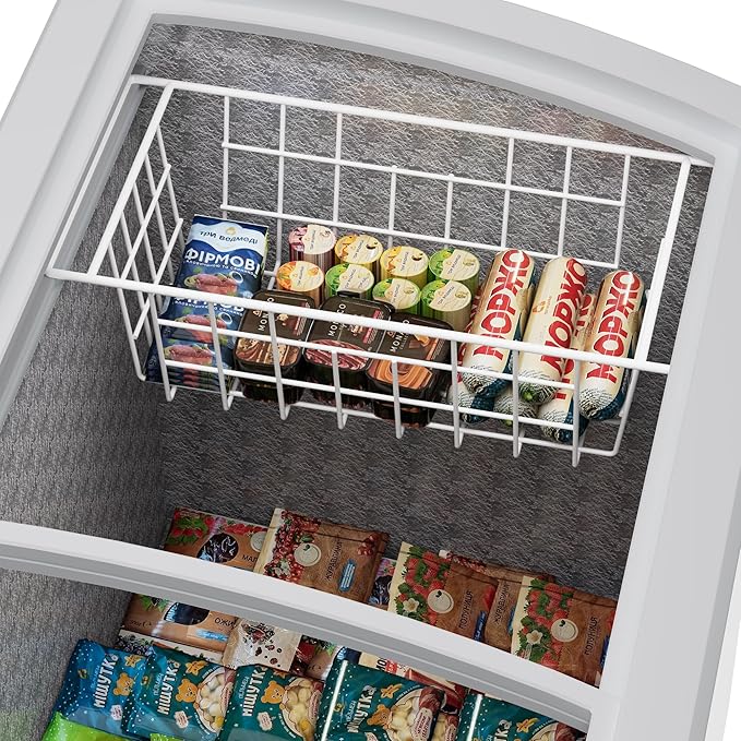 SANNO Chest Freezer Baskets Organizer, Deep Freezer Baskets Bin Sturdy Metal Wire freezer storage Organizer for Home Kitchen,16.5in