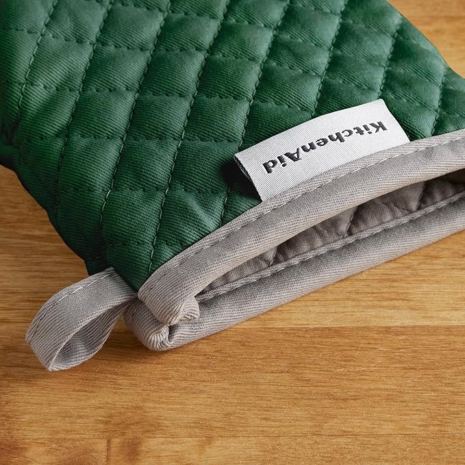 KitchenAid Asteroid Mini Oven Mitt Set, 5.5"x8", Dark Green, 2 Piece