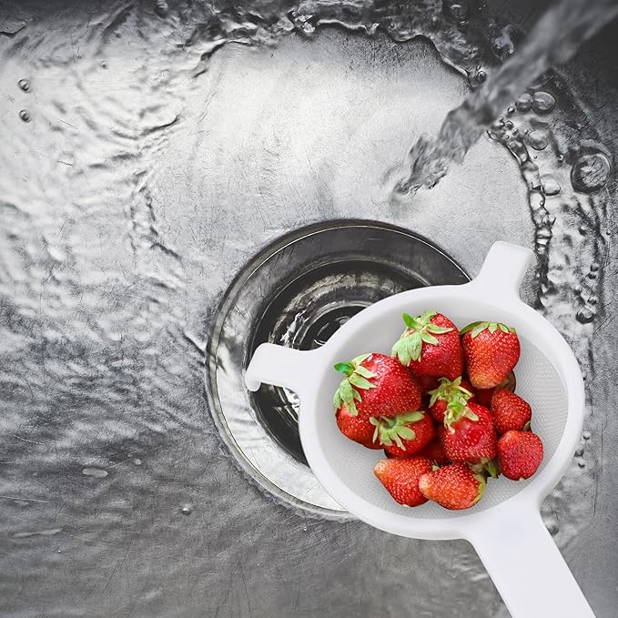 HIC Kitchen Double-Ear Fine Mesh Strainer, BPA-Free, 4-Inch, For Sifting Baking Ingredients, Straining, And Draining Soups And Sauces