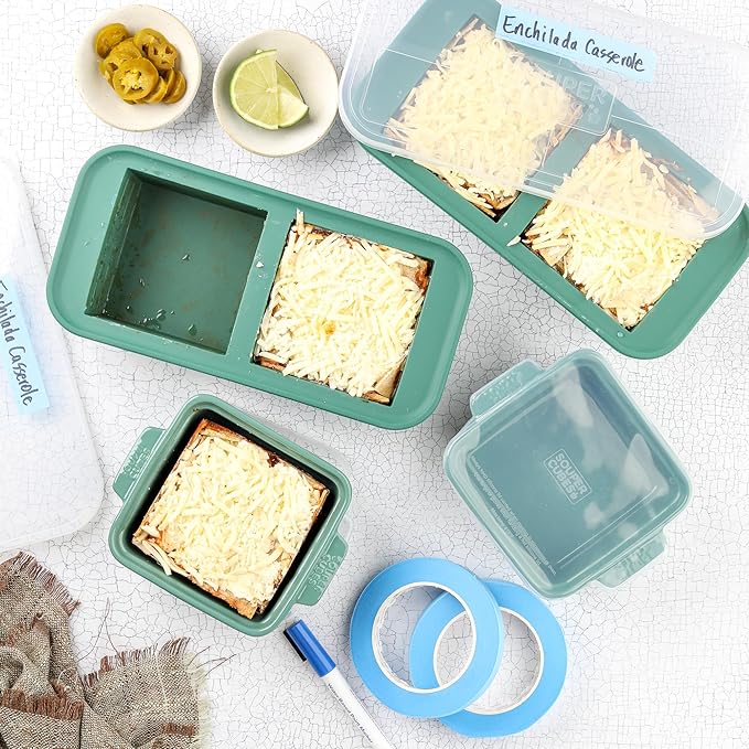 Souper Cubes 2 Cup Silicone Freezer Tray with Lid, Perfect for Storing Lasagna, Leftovers, Sauces, Portioned Meals and More, Silicone Freezer Mold for Meal Prepping - Kale - 1-Pack