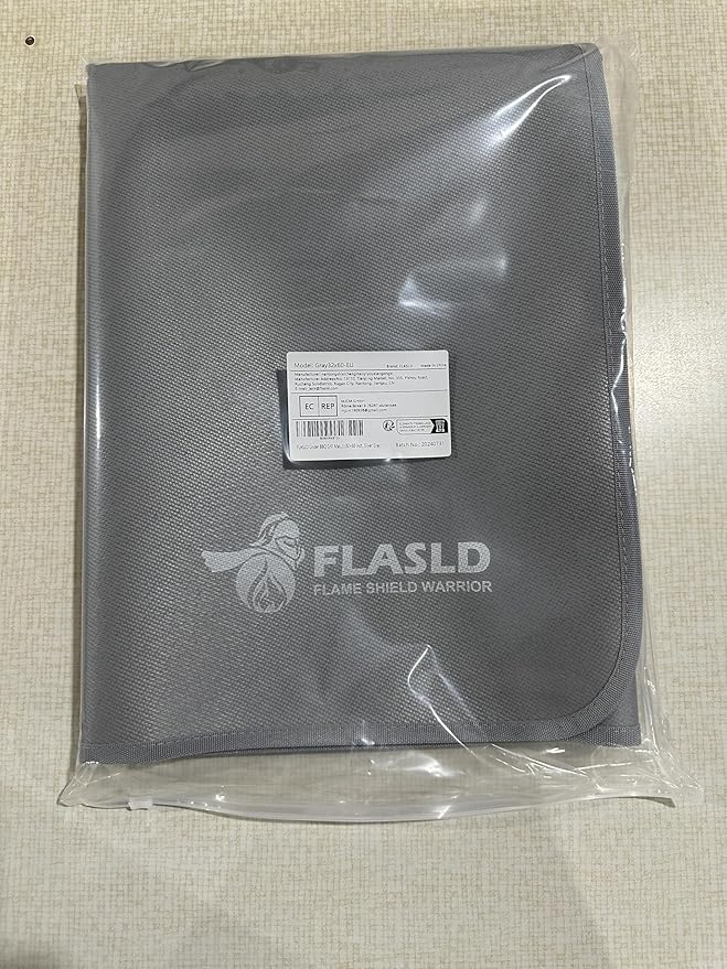 FLASLD Under Grill Mat, 32 X 60 inches Fireproof and Waterproof Pad for Charcoal Grills, Gas Grills, Oil Fryers and Smokers, Protective Deck and Patio Mat, Silver Gray