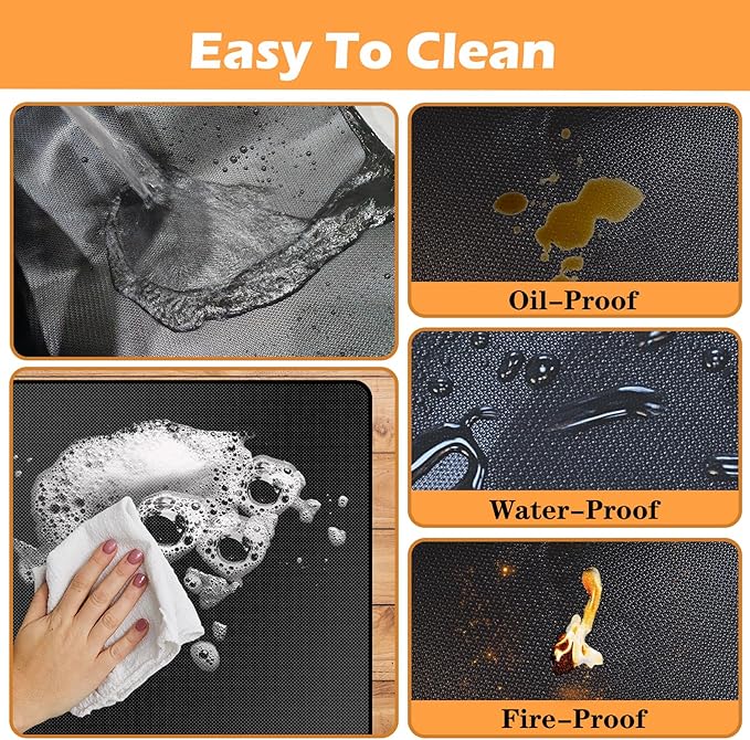 48X36in Grill Mats for Outdoor Grill,Waterproof,OilProof,Fireproof,Fits Most Grills, Smokers, Griddles and Outdoor Charcoal, Flat Top,Deck and Patio Protector