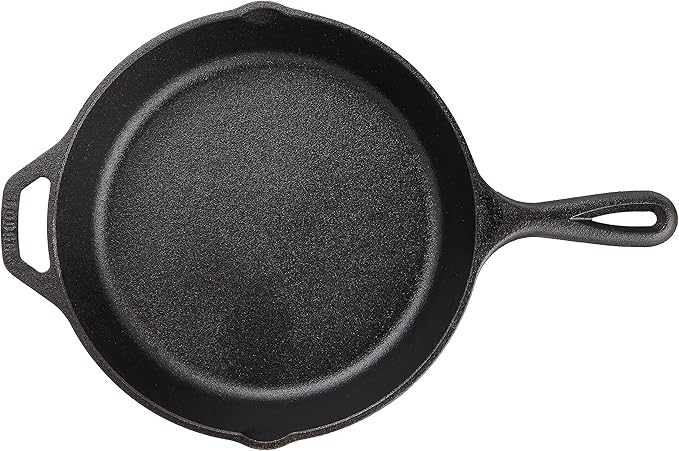 Lodge 8 Inch Pre-Seasoned Cast Iron Stamped Skillet - Signature Teardrop Handle - Use in the Oven, on the Stove, on the Grill, or Over a Campfire - Deer
