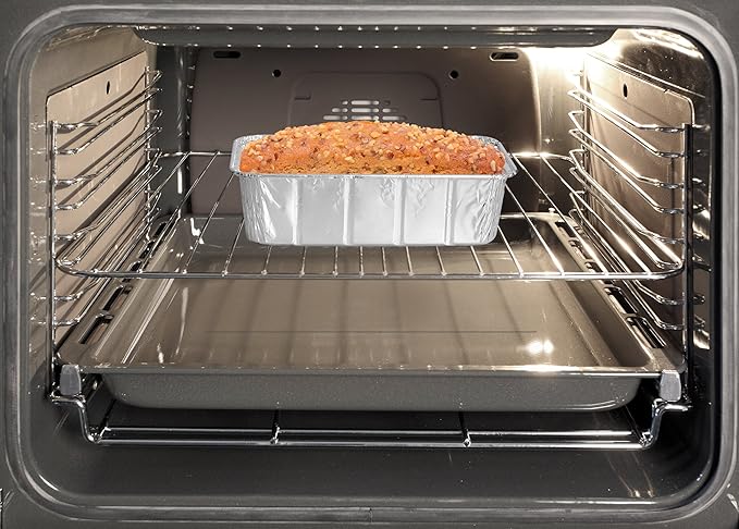 PARTY BARGAINS 1 Lb Aluminum Loaf Pan - 60 Pack, Heavy Duty Disposable Bread Pans for Perfect for Baking, Lasagna, Meatloaf & Food Serving (Max 240°C)