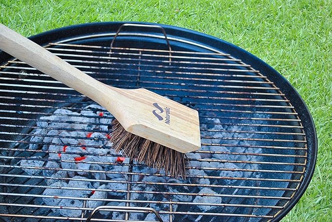 All-Natural Wooden Grill Brush and Grill Cleaner | Works as Scraper Tool for Tough Grill Residue | Bristle-Free Grill Brush for Outdoor Grill | Safe Grill Rescue Brush and BBQ Cleaner