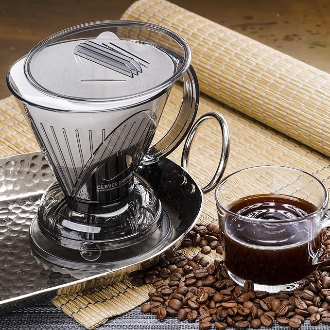 Clever Coffee Dripper and Filters, Large 18 oz (Cloud)| Barista's Choice| Safe BPA Free Plastic|Includes 100 Filters