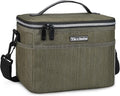 Tirrinia Insulated Lunch Bag for Women Men, Leakproof Lunch Box Containers for Adult, Work, School, Soft Lunchbox for Kids,Boys, Adult Cooler Bag for Picnic Hiking Beach,Olive
