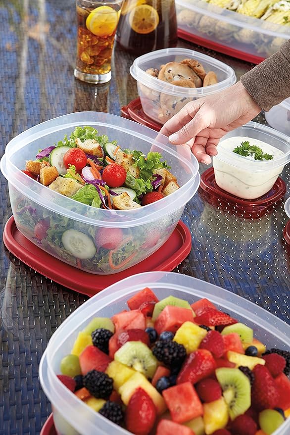 Rubbermaid Easy Find Lids Food Storage Containers, 0.5 Cup, Racer Red, 2-Piece Set