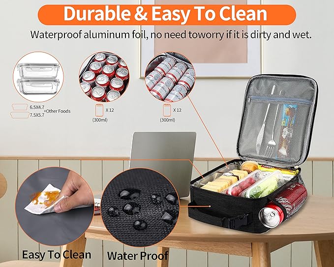Lunch Box for Men - Reusable Lunch Bag Men Adult Women- Insulated Small LunchBox