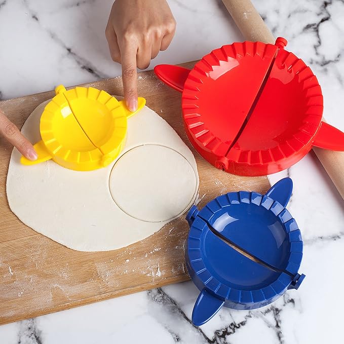 BTaT- Dough Press Set, 3 Pack, Empanada Press, Dough Press, Dumpling Press, Hand Pie Press, Mini Pie Press, Hand Pie Maker, Meat Pie Cutter, Pie Press, Pastry Press, Turnover Press, Christmas Gifts