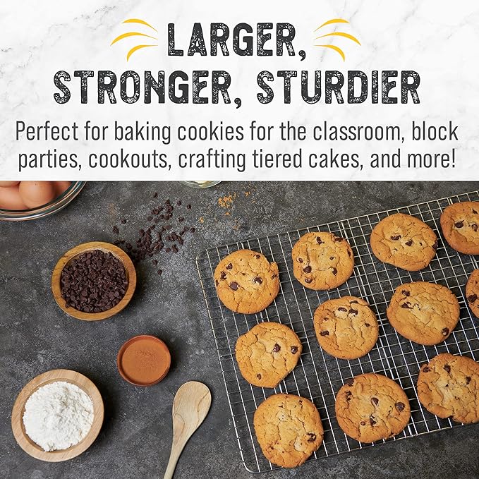 Checkered Chef Cooling Rack for Cooking and Baking - 11 ¾" x 17 Set of 2 Stainless Steel, Oven Safe Grid Wire Cookie Cooling Racks