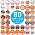 Crazy Cups Flavored Coffee Pods Variety Pack for Keurig K Cups Brewers, Assorted Flavored Coffee Sampler, 80 Count
