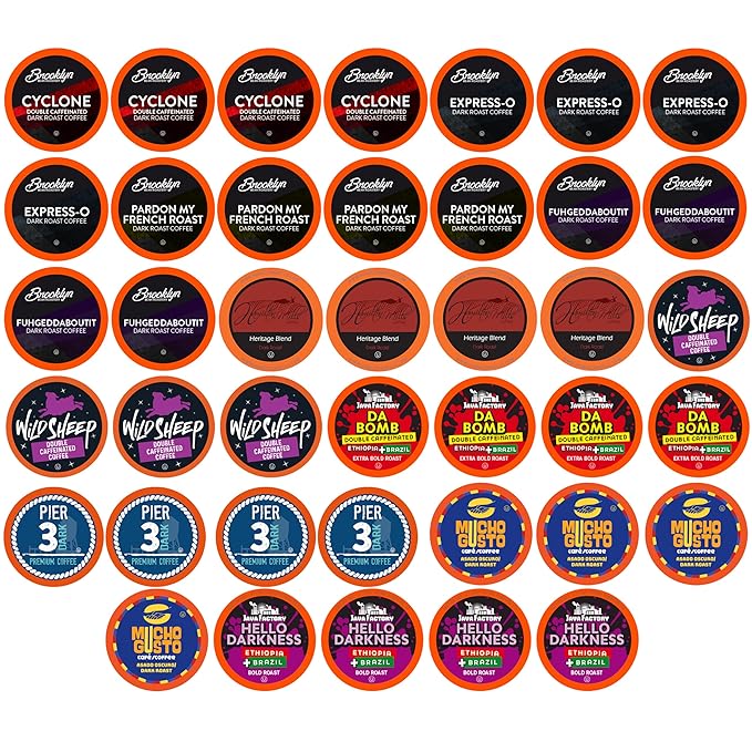 Two Rivers Coffee Bold & Dark Roast Coffee Pods, Compatible with 2.0 Keurig K-Cup Brewers, Assorted Bold Variety Pack, 40 Count