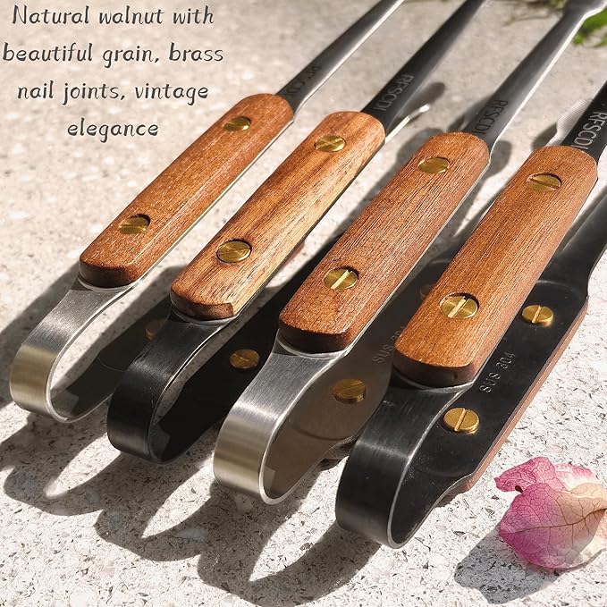 2 Pack Tongs for Cooking - 304 Stainless Steel & Walnut Wood, Comfortable Grip, Non-Slip Design, High Heat Resistant - Ideal for Kitchen, Barbecue & Frying Steak,9 Inch, silvery & back
