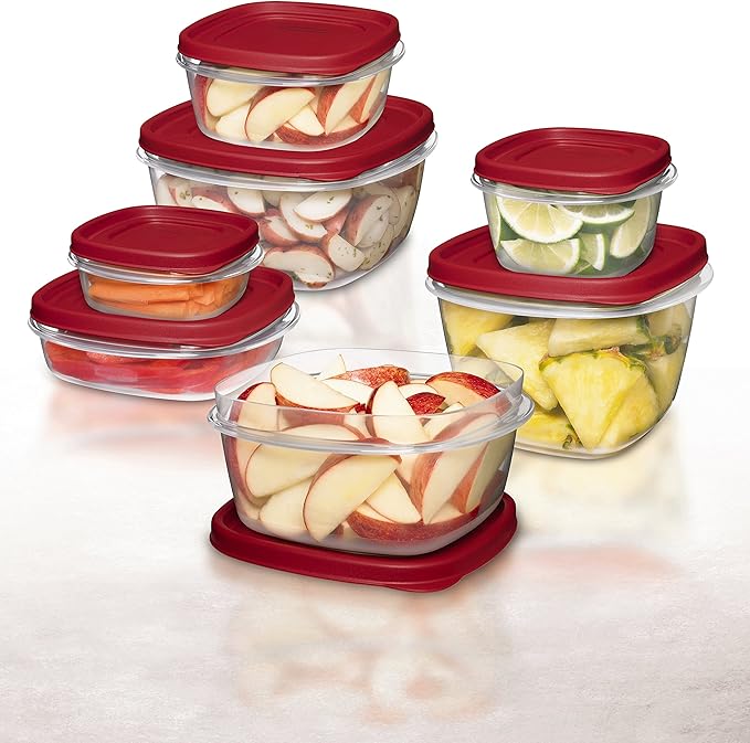 Rubbermaid Easy Find Lids Food Storage Containers, 0.5 Cup, Racer Red, 2-Piece Set