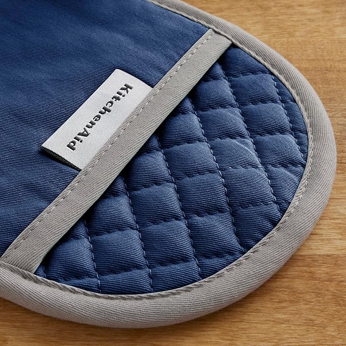 KitchenAid Asteroid Pot Holder 2-Pack Set, Blue Willow, 6.5"x10"