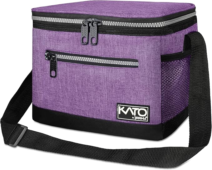 Tirrinia Insulated Lunch Box for Men/Women, Leakproof Lunch Bag for School Work, Large Lunch Tote Kids Boys Girls Student Back to School, Soft Cooler Office Picnic Beach Camping for Adults,Purple